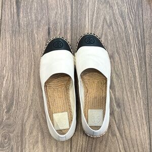 Tory Burch Black and White Espadrilles